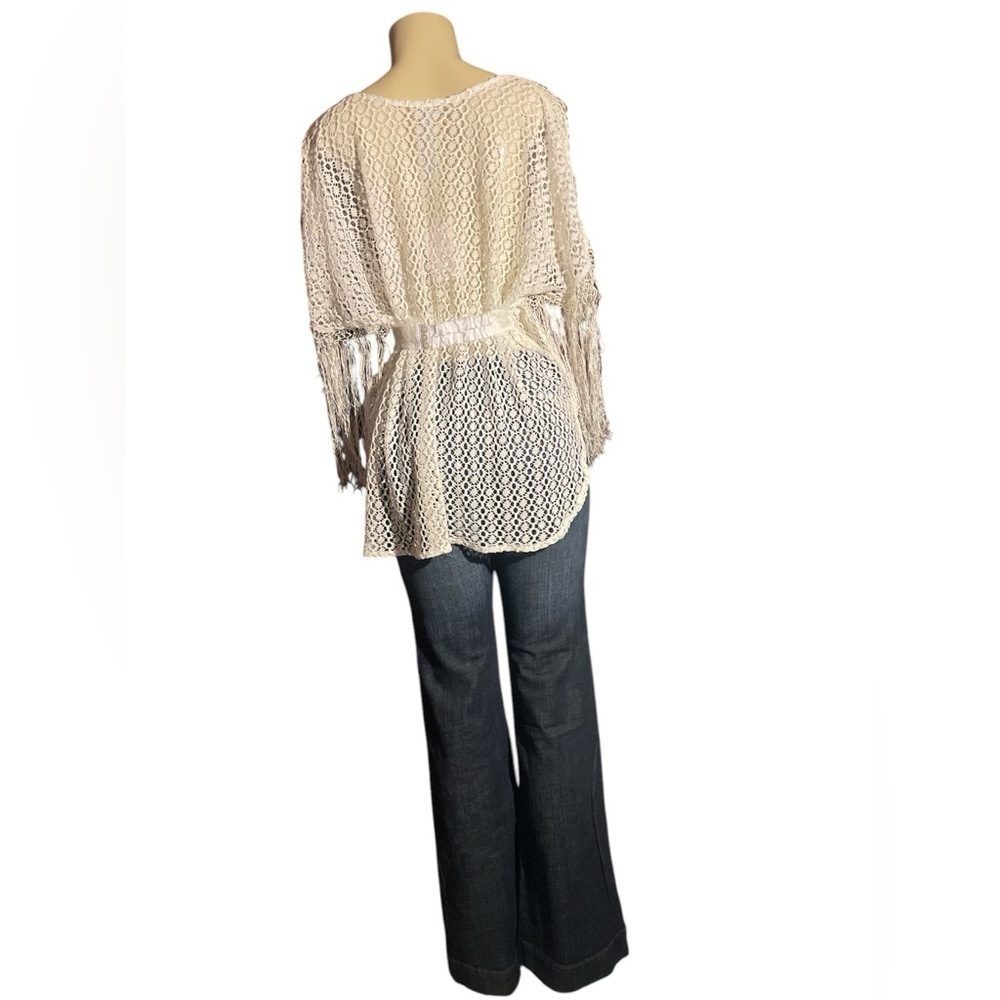 Free People White Sheer Tunic Relaxed Fit